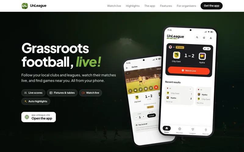 UnLeague — Grassroots football, live! screenshot