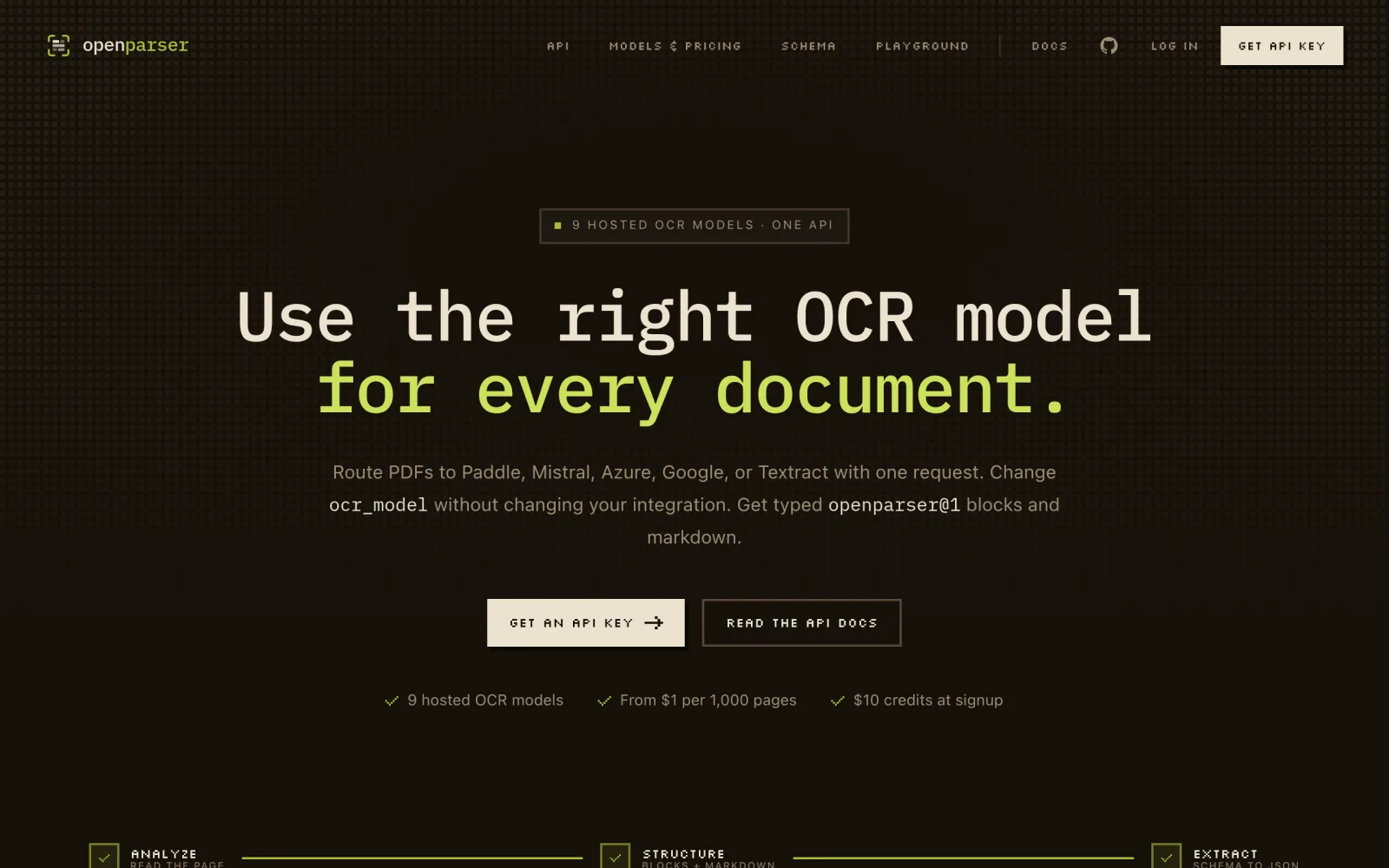 Hosted PaddleOCR API & Document Parsing API | OpenParser screenshot
