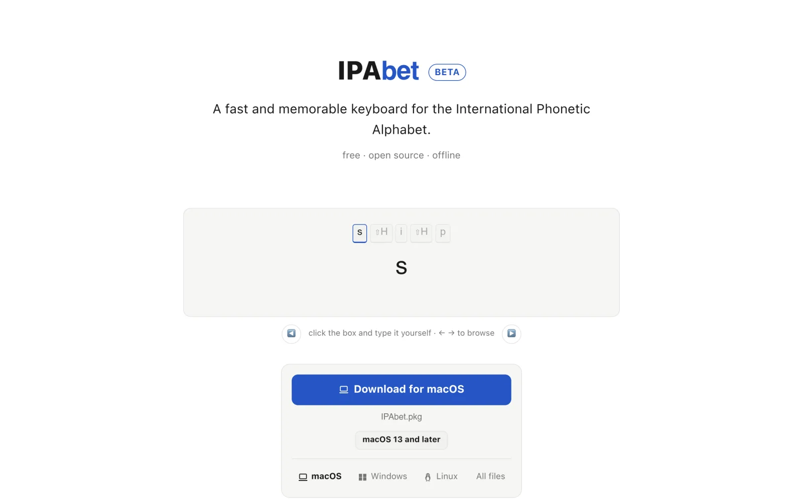 IPAbet — a fast and memorable keyboard for the International Phonetic screenshot