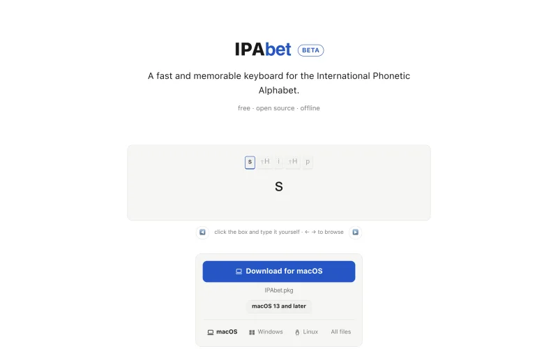 IPAbet — a fast and memorable keyboard for the International Phonetic screenshot