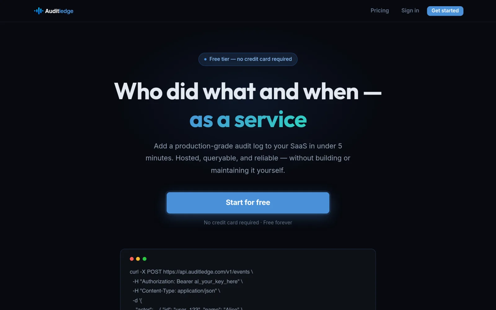 Auditledge screenshot