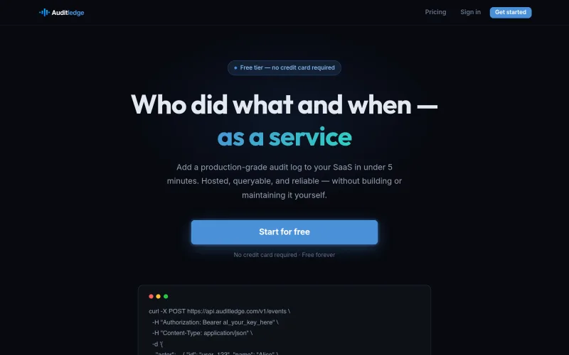 Auditledge screenshot