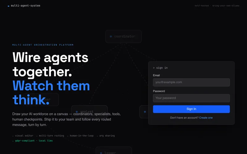 Multi-Agent System Editor screenshot