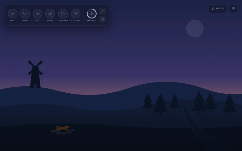 Relaxing With Me — Free Ambient Sound Mixer for Sleep & Focus screenshot