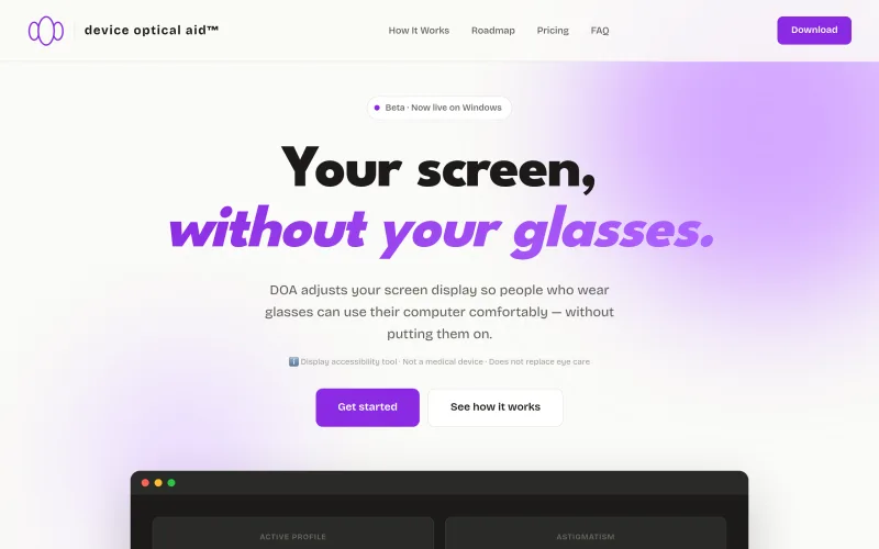 Deviceopticalaid screenshot