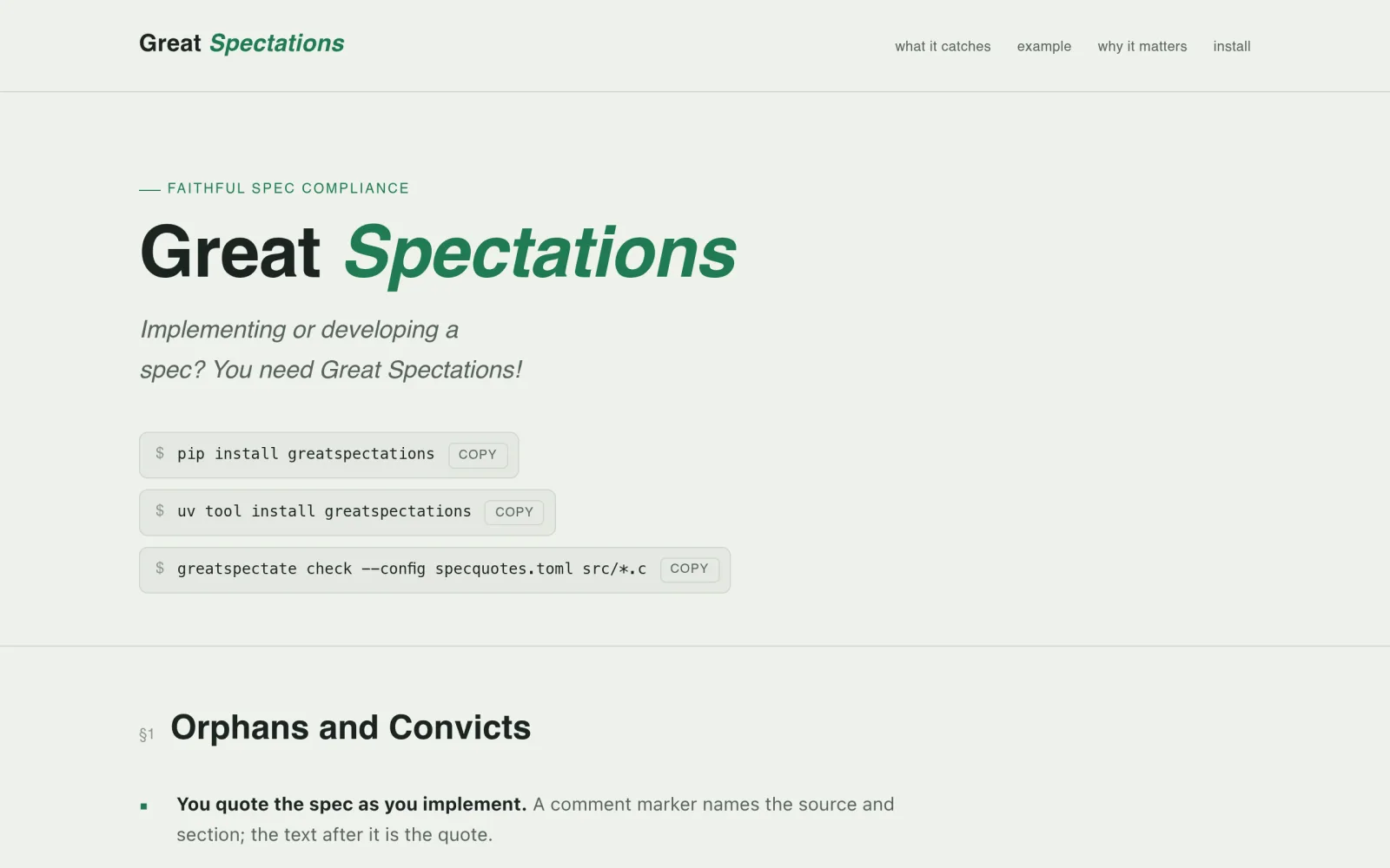 Great Spectations — spec quotes that don't drift screenshot