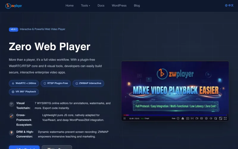 Interactive Video Player & Tools | ZWPlayer - ZWPlayer screenshot