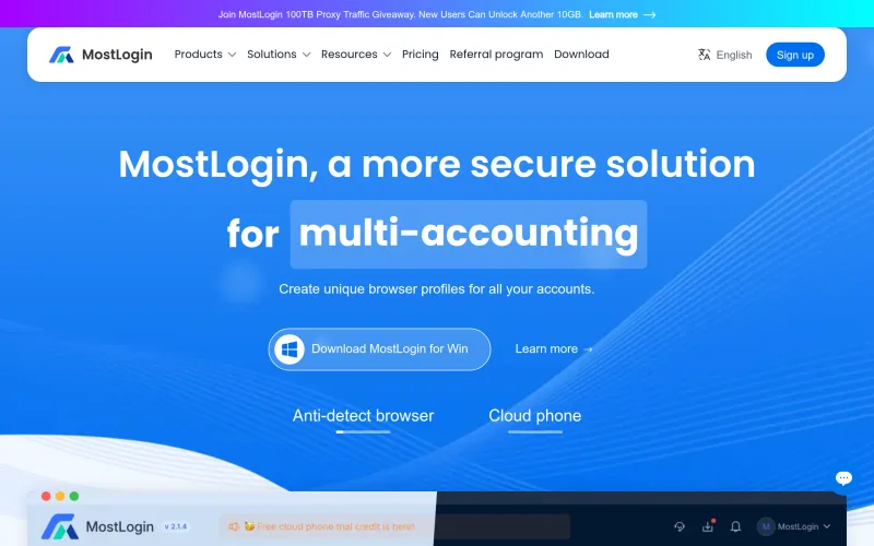 Mostlogin screenshot