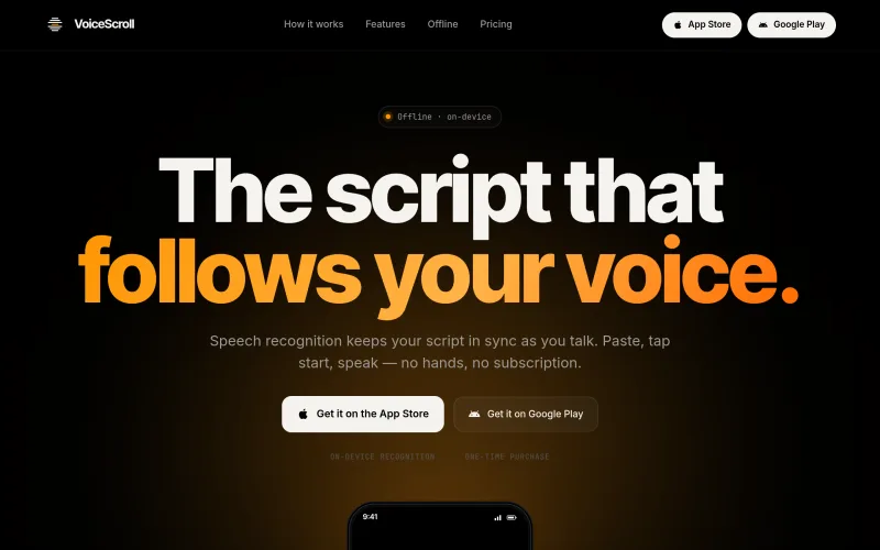 VoiceScroll - Voice-Powered Teleprompter screenshot