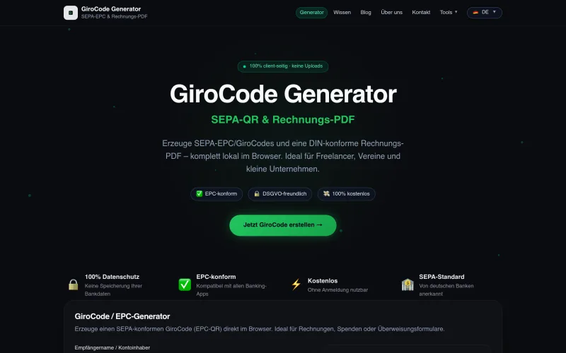 Girocodegenerator screenshot
