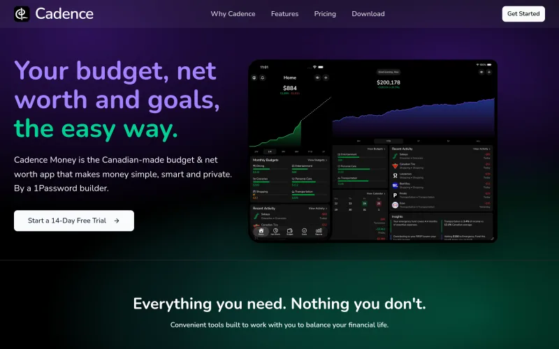 Cadence Money - Budgeting, Net Worth & Goal Tracking App screenshot