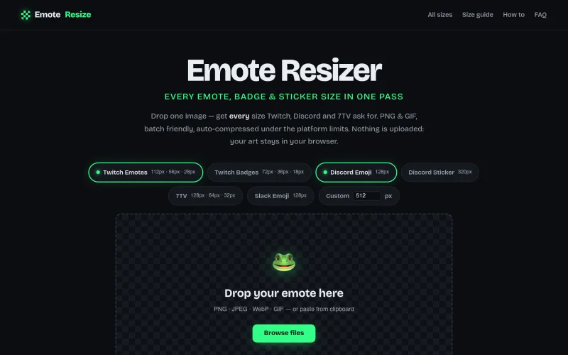 Emote Resizer — Free Twitch & Discord Emote Resizer screenshot
