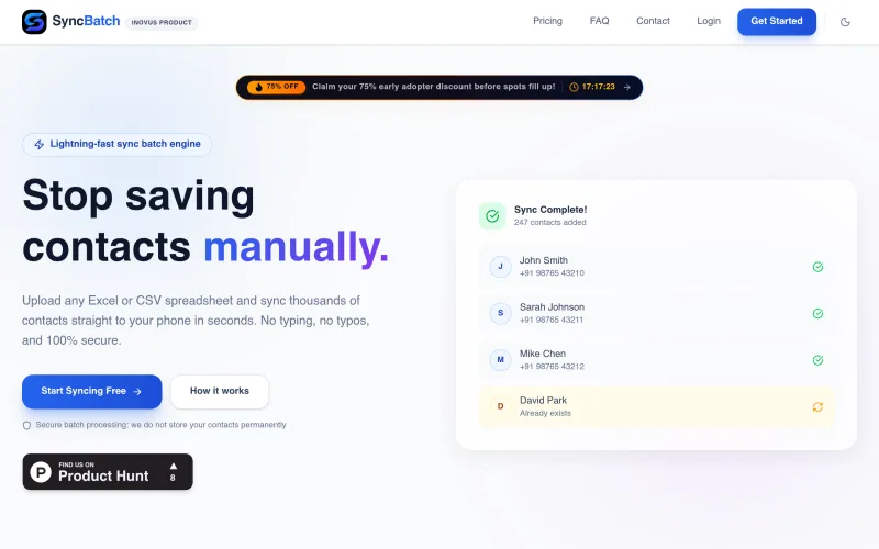 Syncbatch screenshot