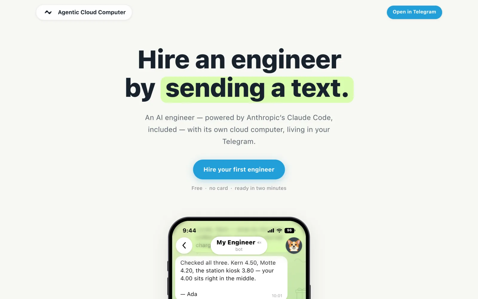 Hire an engineer by sending a text screenshot