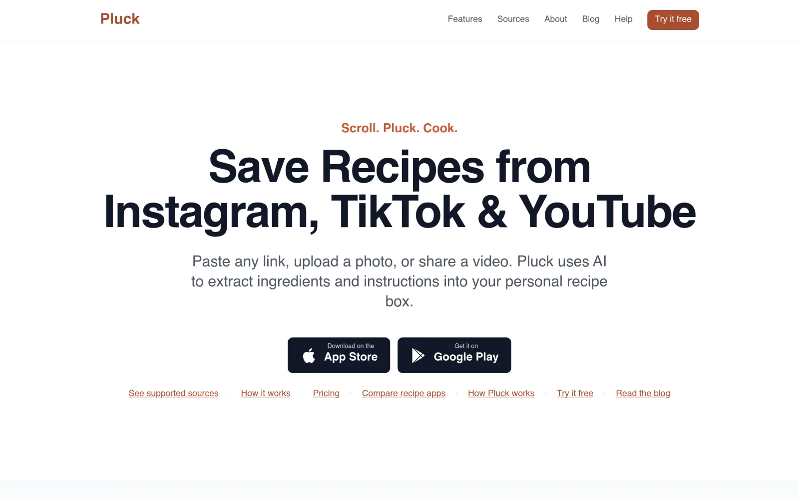 Pluckrecipes screenshot