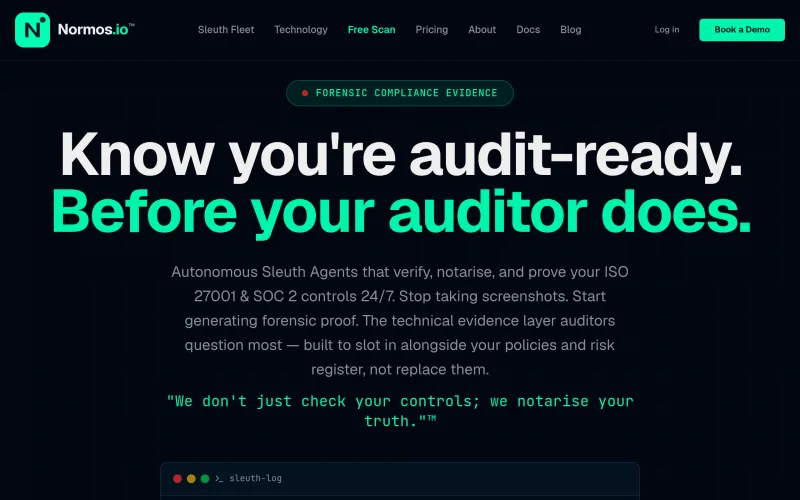 Normos.io — Forensic Proof. Automated.™ screenshot