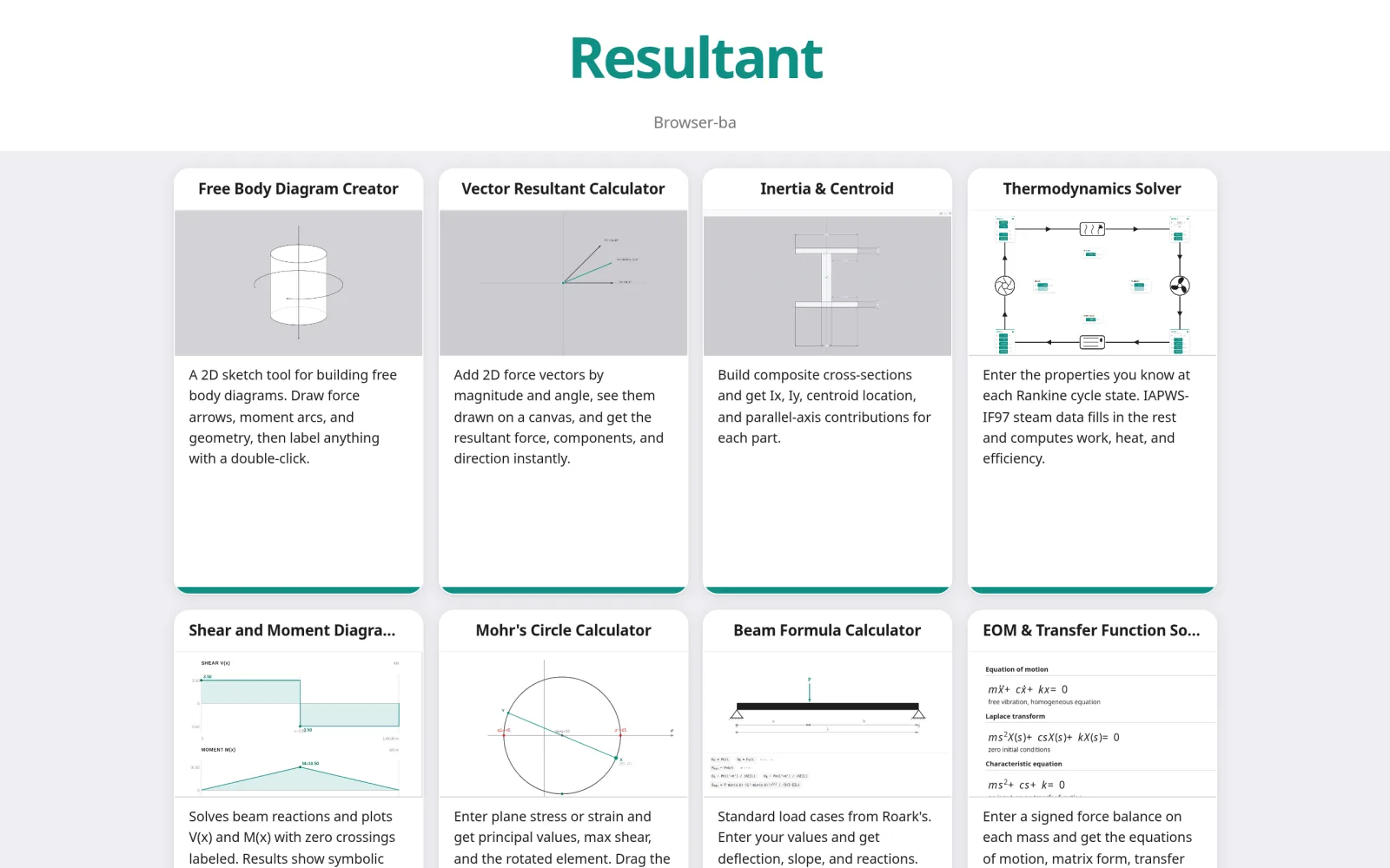 Resultant: Free Engineering Tools screenshot
