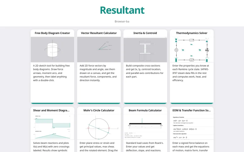 Resultant: Free Engineering Tools screenshot