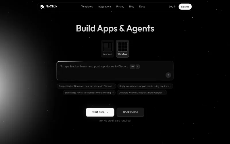 NoClick | Build Apps & Agents with AI screenshot