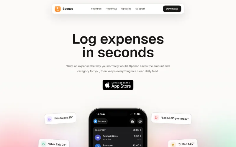 Log expenses in seconds screenshot