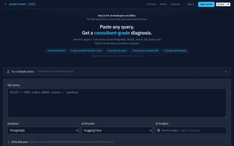 QueryTuner — AI SQL Query Diagnostics screenshot