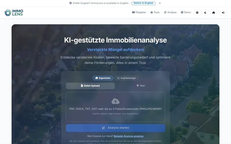 ImmoLens – KI-gestützte Immobilienanalyse screenshot