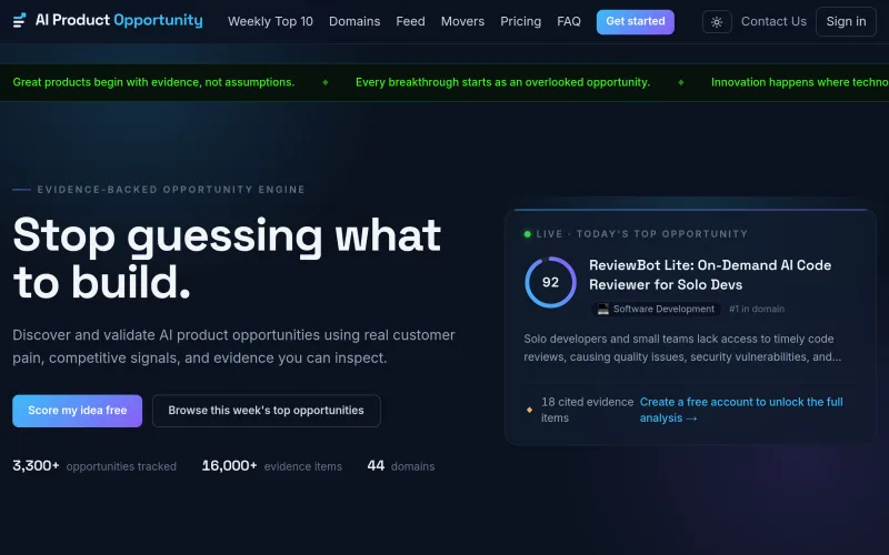 AI Product Opportunity screenshot