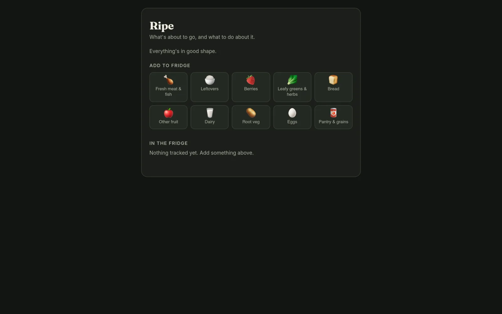 Ripe - Fridge Inventory & Stats screenshot