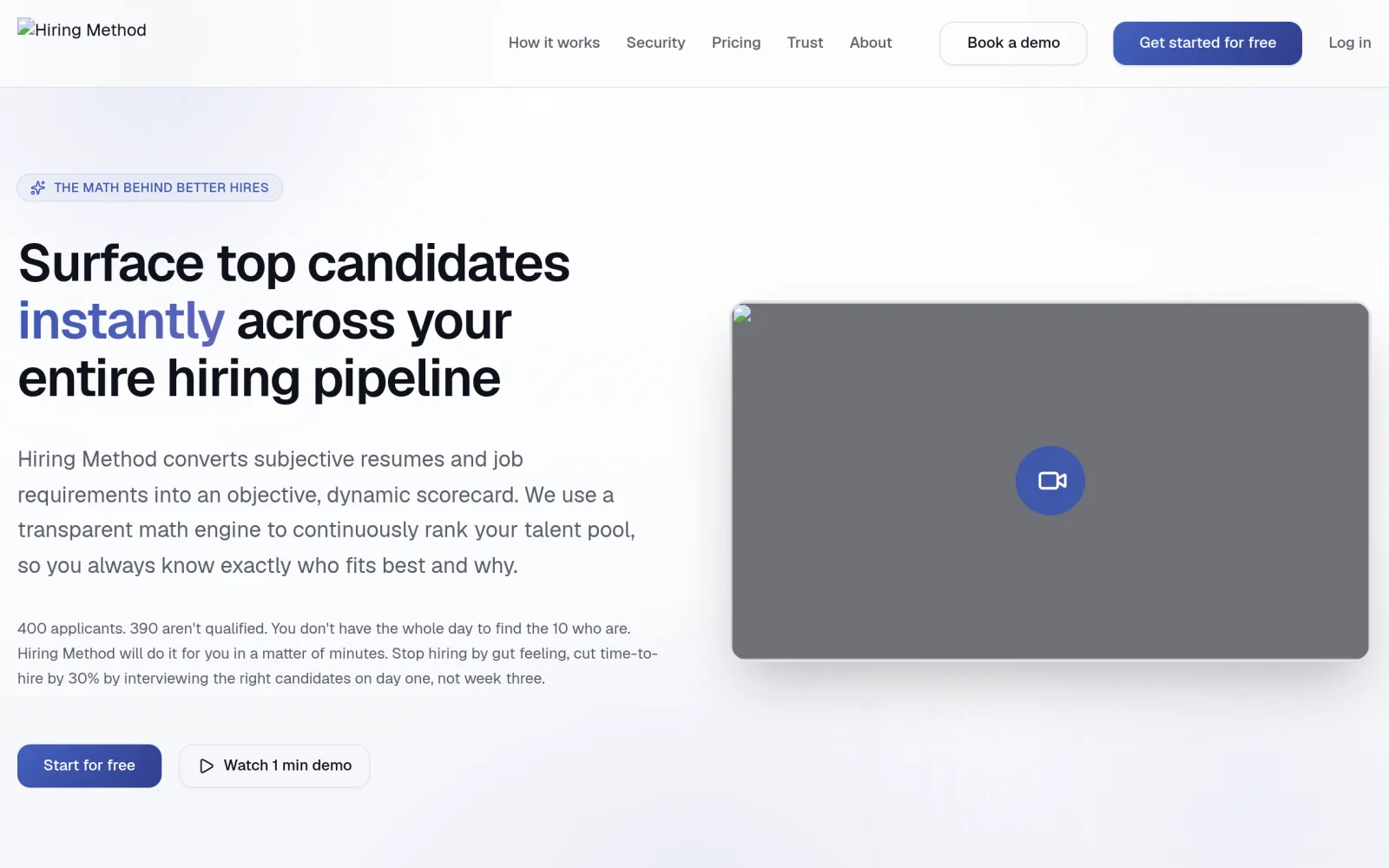 Hiring Method - AI-Powered Recruitment Automation - The Math Behind Be screenshot