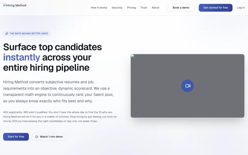 Hiring Method - AI-Powered Recruitment Automation - The Math Behind Be screenshot
