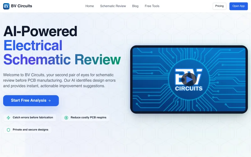 AI-Powered Electrical Schematic Review screenshot