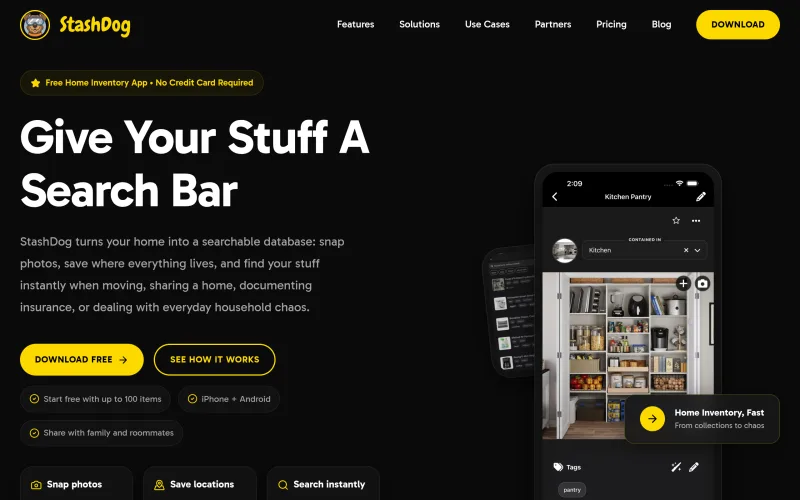 StashDog — Home Inventory App | Track & Find Everything You Own screenshot