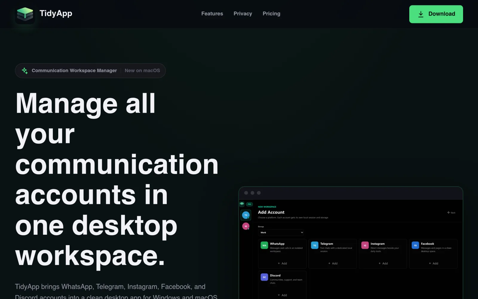 Tidyapp screenshot