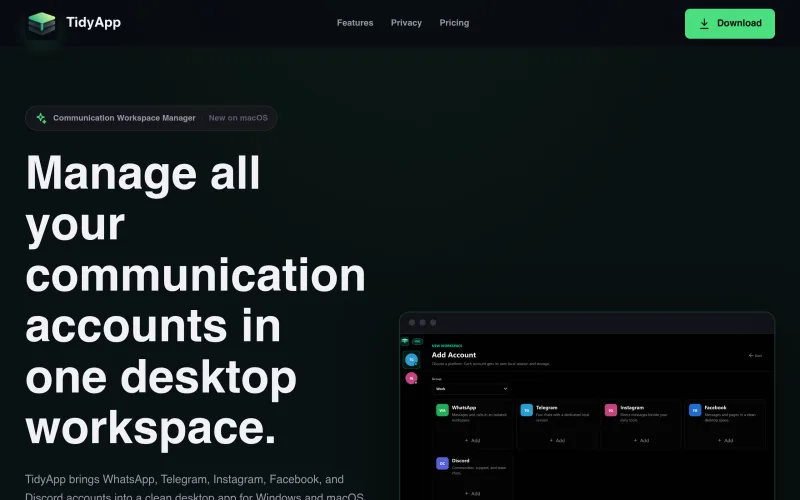 Tidyapp screenshot