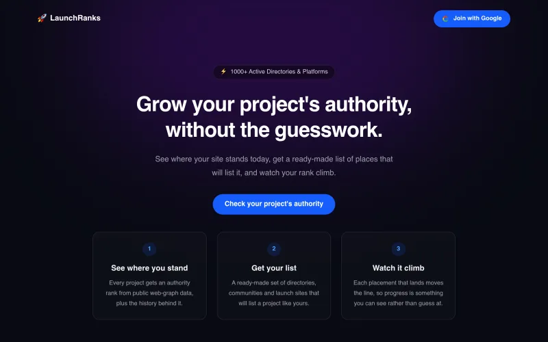 LaunchRanks - Rank & grow your project at launch screenshot