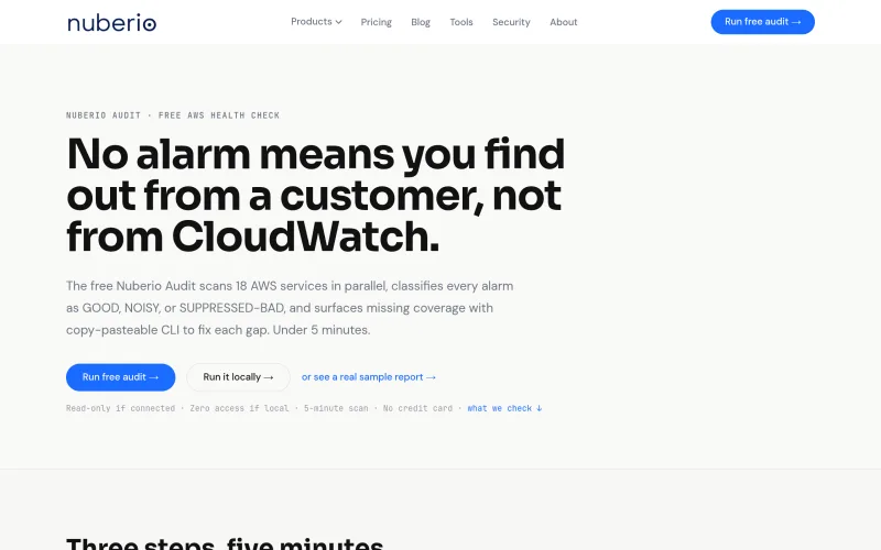 Nuberio — Debug your AWS before, during, and after the alarm screenshot