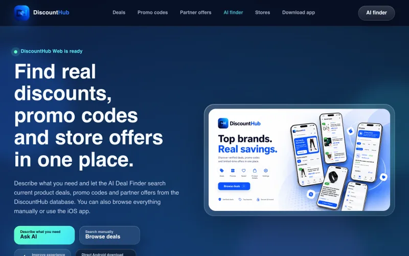 DiscountHub AI Deal Finder — Search current offers screenshot