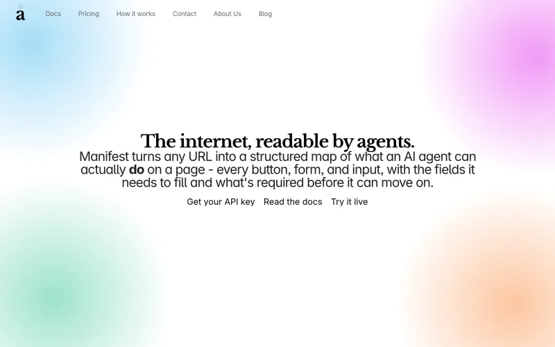 Manifest – The action layer for AI agents | omfang screenshot