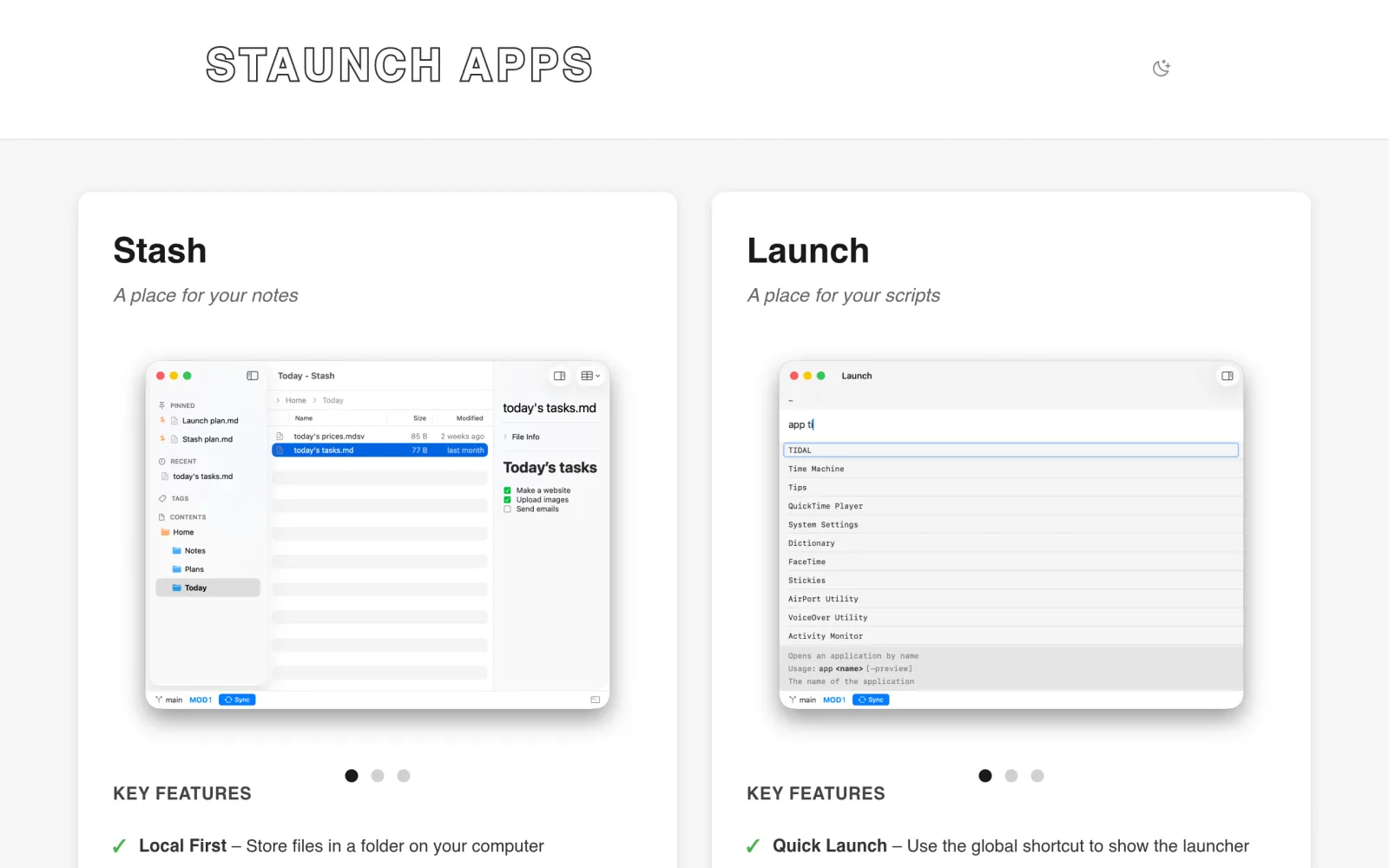 Staunch Apps screenshot