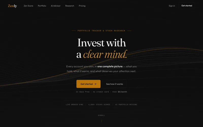Zenly Financial - Portfolio Tracker & Research Tool screenshot