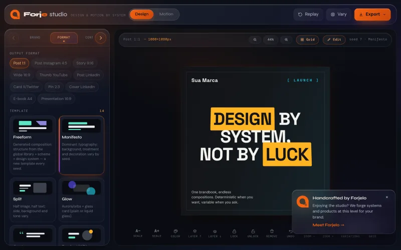 Forje·studio — design & motion por sistema screenshot