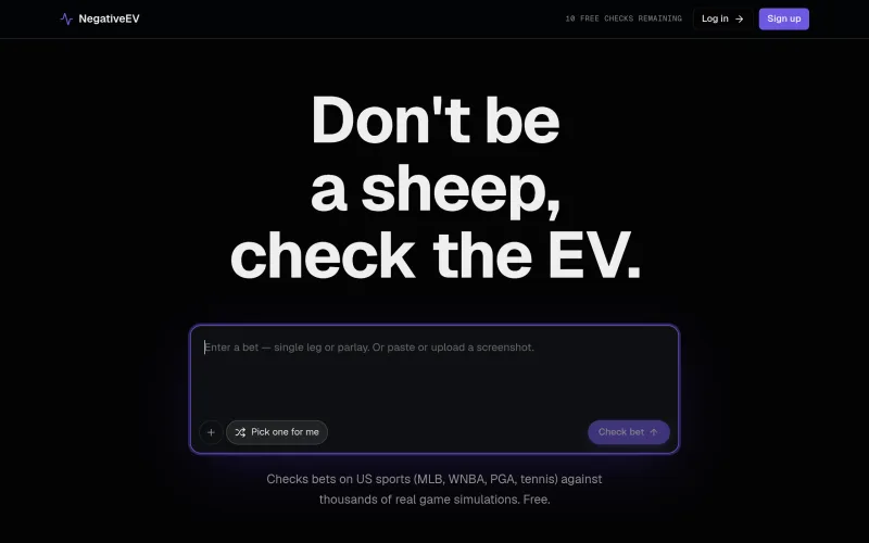 NegativeEV - Bet Checker screenshot