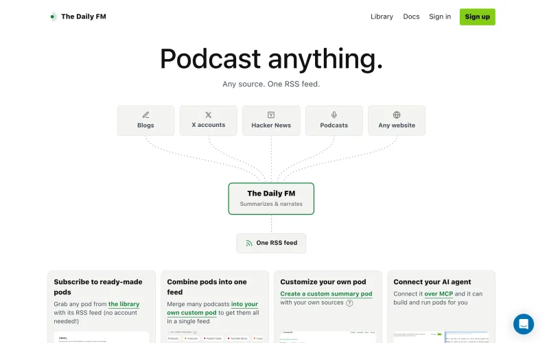 The Daily FM — a daily podcast built from the sources you actually rea screenshot