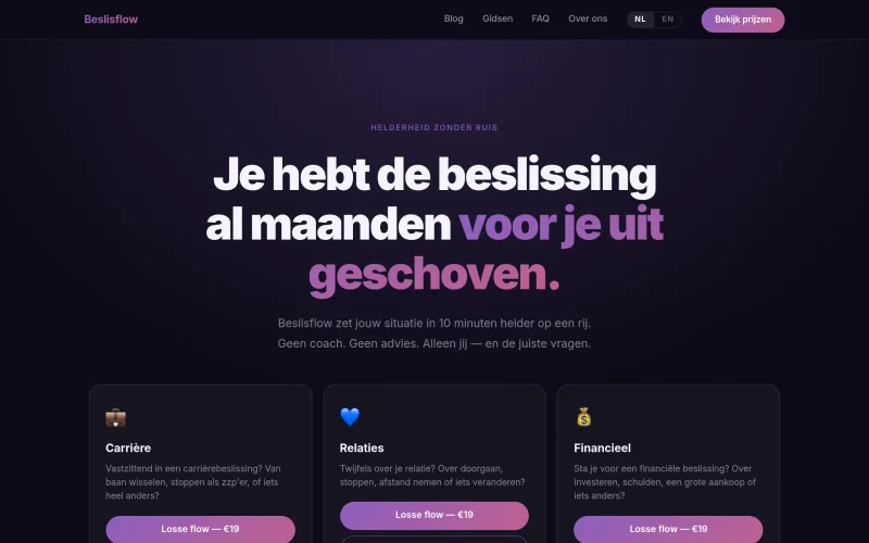 Beslisflow screenshot
