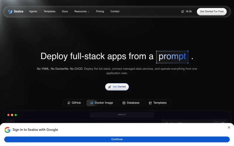 Sealos | The AI-Native Cloud Platform - Deploy Anything with a Prompt screenshot