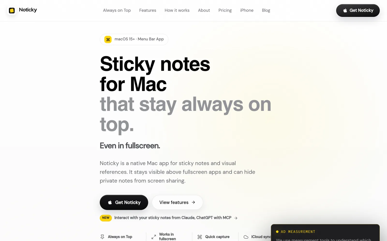 Noticky — Sticky Notes & Always-on-Top Windows for Mac screenshot