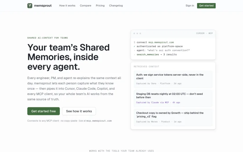 memsprout — Shared Memories for your team’s AI agents screenshot