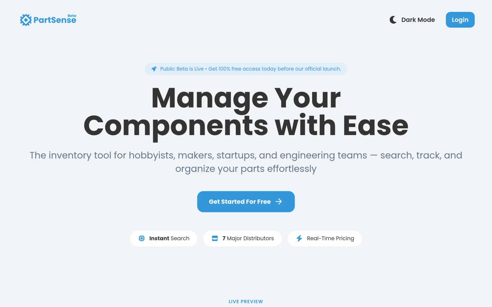 Manage Your Inventory with Ease - PartSense screenshot