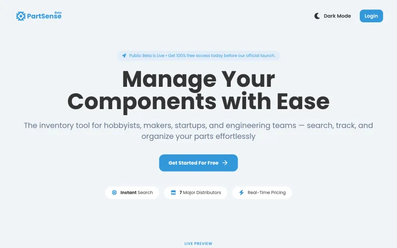 Manage Your Inventory with Ease - PartSense screenshot