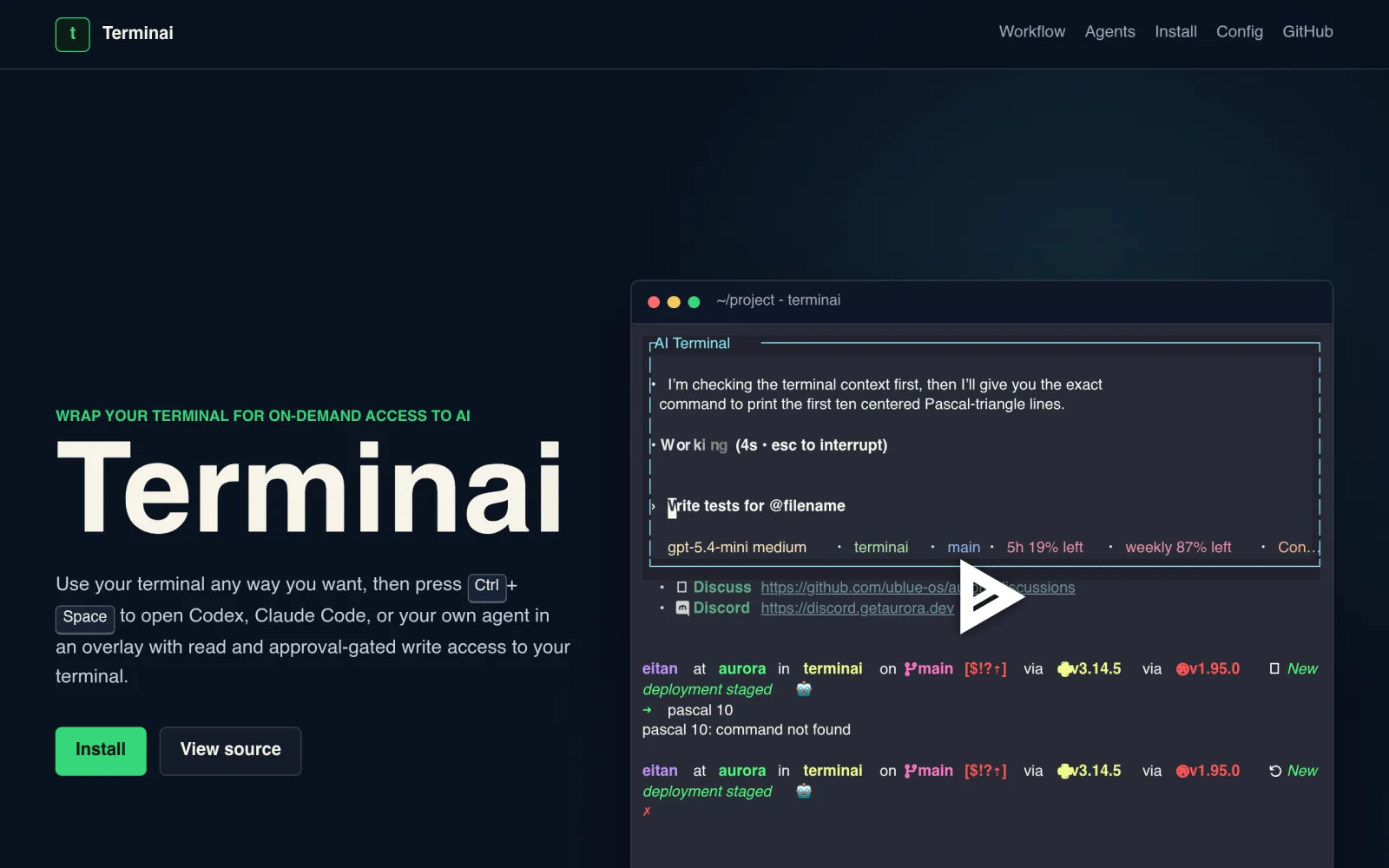 Terminai screenshot